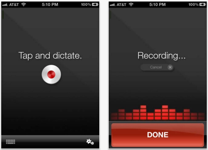 Dragon Dictation voice recorder iOS